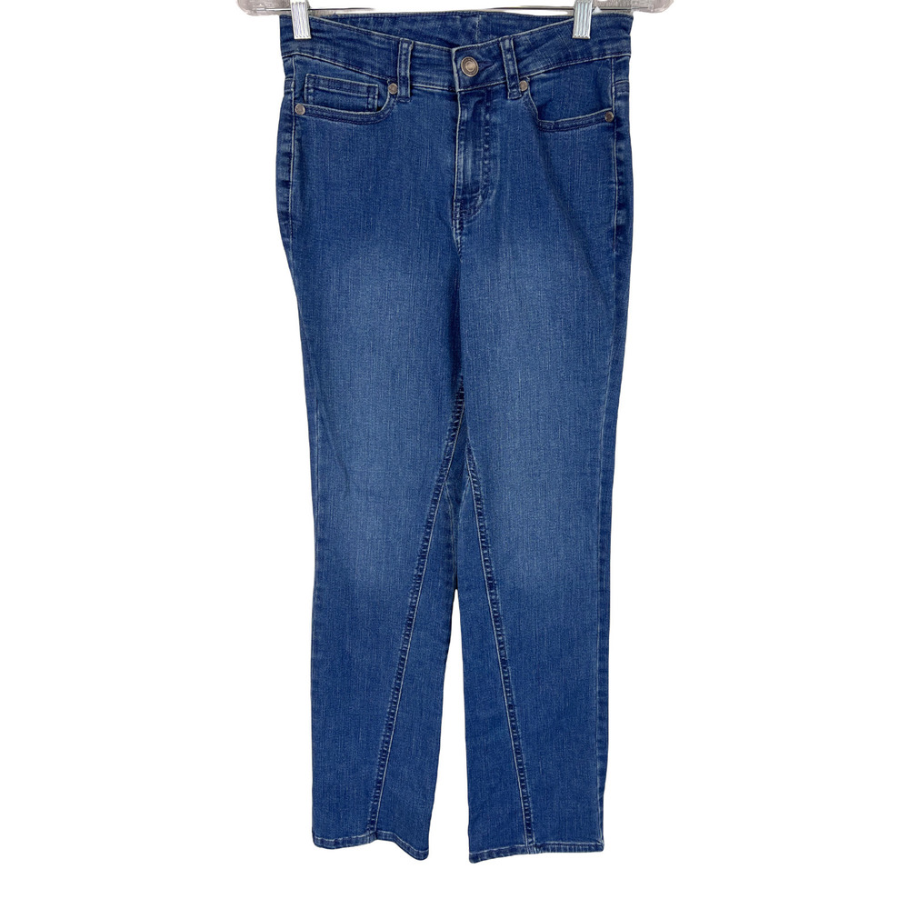 Isaac Mizrahi Women's Regular True Denim Straight Leg Jeans Medium Indigo Size 2